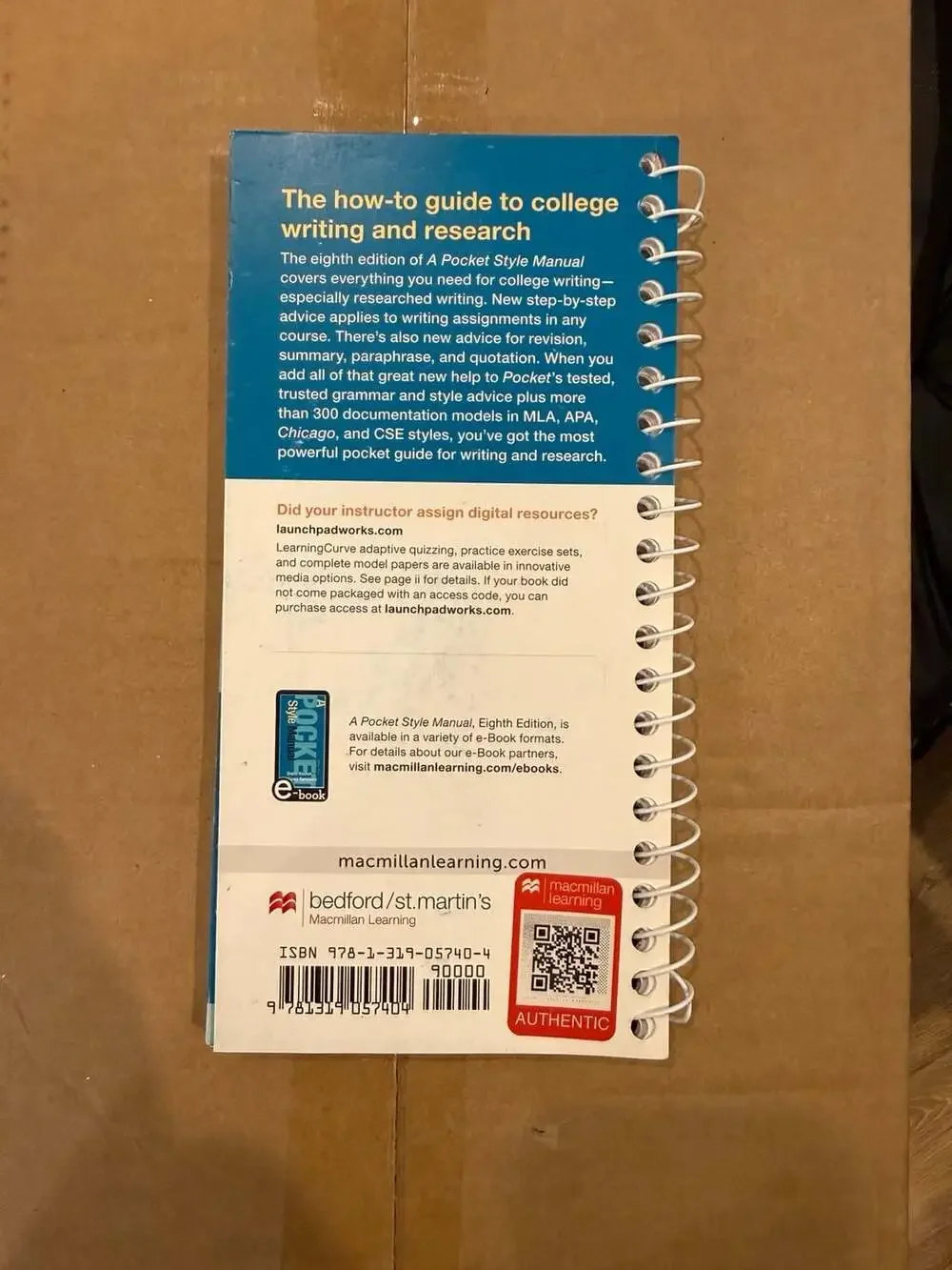 Pocket Style Manual by Diana Hacker and Nancy Sommers (2017, Spiral) 97813190574
